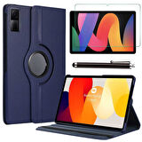 Xiaomi Redmi Pad SE 11 Uyumlu Tablet Kılıfı Cam Ekran Koruyucu Kalem Set