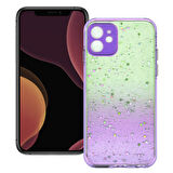 Apple Iphone 12 Mini Simli Şeffaf Sert Slikon Kılıf
