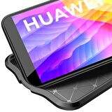 Huawei Y5P Deri Görünümlü Firo Silikon Kılıf