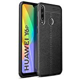 Huawei Y6P Deri Görünümlü Firo Silikon Kılıf