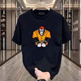 Goril Baskılı Siyah Oversize Erkek Tshirt