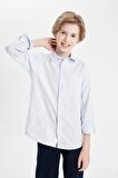 DeFacto Erkek Çocuk Polo Yaka Oxford Uzun Kollu Basic Düz Okul Gömleği T8854A624AUBE793