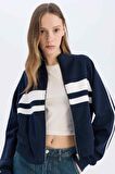 DeFacto Coool Fitted Dik Yaka Cepli Kalın Fermuarlı Sweatshirt E5375AX25SPNV241