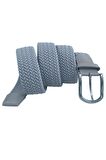 Gri Elastik Esnek Unisex Örgü Kemer - 8500-15