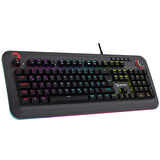 GamePower Starscream 60M RGB Mavi Switch 60 Milyon Almanca Q USB Suya Dayanıklı Optik Mekanik Gaming Klavye