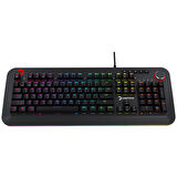 GamePower Starscream 60M RGB Kırmızı Switch 60 Milyon İngilizce Q USB Suya Dayanıklı Optik Mekanik Gaming Klavye