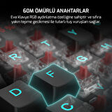 GamePower Eva 7 60M Mekanik Kablolu, 2.4Ghz, Bluetooth 3 Mod Red Switch İngilizce Q 88 Tuş RGB Gaming Klavye