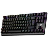 GamePower Eva 7 60M Mekanik Kablolu, 2.4Ghz, Bluetooth 3 Mod Blue Switch Türkçe Q 88 Tuş USB RGB Gaming Klavye - 3 Yıl Garantili