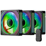 GamePower Glacia 120 Infinity ARGB 3'Lü Fan Seti + Hub Kit