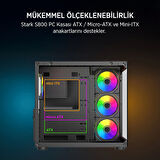 TEKNOTEG - James Donkey Stark S800 4xARGB Temperli Cam 650W 80+ Bronze ATX Siyah Gaming (Oyuncu) Kasa