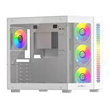TEKNOTEG - James Donkey Stark S800 4xARGB Temperli Cam ATX Beyaz Gaming (Oyuncu) Kasa