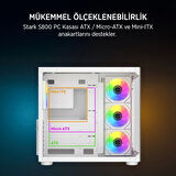 TEKNOTEG - James Donkey Stark S800 4xARGB Temperli Cam ATX Beyaz Gaming (Oyuncu) Kasa