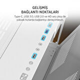 TEKNOTEG - James Donkey Stark S800 4xARGB Temperli Cam ATX Beyaz Gaming (Oyuncu) Kasa
