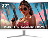 GamePower 27" Vivid V60 Curved RGB 0.5ms 240Hz VA FHD 1500R HDR Adaptive Sync Beyaz Gaming Monitör