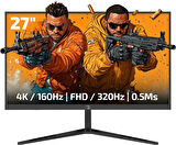 GamePower Rapid Dual 27'' 0.5ms 4K 160Hz - FHD 320Hz Fast IPS RGB Pivot Speaker Gaming Monitör (Sıfır Ölü Piksel Garantili)