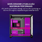 GamePower Warcry TopGlass 750W 4xARGB Temperli Cam ATX Siyah Gaming (Oyuncu) Kasa