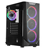 James Donkey Helix H800 4xRainbow Fan Temperli Cam 650W 80+ Bronze ATX Siyah Gaming (Oyuncu) Kasa