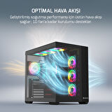 GamePower Warcry Prism 4xARGB Fan 650W Temperli Cam ATX Gaming (Oyuncu) Kasa