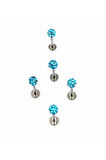 Renkli Taşlı Çelik 5 Adet Kaş Tragus Piercing