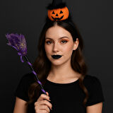 Halloween Cadılar B Taç Bal Kabağı Ponponlu Şapkal