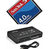 Sandisk 4 GB Compact Flash Hafıza Kartı - USB 2.0 Cf Kart Okuyucu