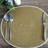 Uretti - Fatma 7987 - El Yapımı Hardal Renk Doğal Pamuk İp 6'lı Supla Takımı - 33 x 40 cm