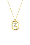 14 Ayar Altın Taşlı Z Harf Kolye