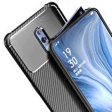 Gpack Oppo Reno Kılıf Negro Karbon Dizayn SilikonNano Glass