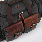 ÇÇS 40232 Genişleyebilir Kanvas Seyahat Çantası Valiz Siyah