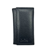 Hakiki Deri Organizer Dikey Avuçiçi Anahtarlık Siyah