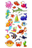 Sticker Kabartmalı Stiker Defter Planlayıcı Etiket (Lrg002)-17x9 cm- Denizkızı Balık
