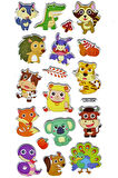 Sticker Kabartmalı Stiker Defter Planlayıcı Etiket (Lrı004)-17x9 cm- Şirin Hayvanlar