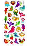 Sticker Kabartmalı Stiker Defter, Planlayıcı Etiket (Ldg043)-17x9 cm- Kuşlar