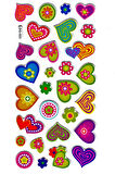 Sticker Kabartmalı Stiker Defter, Planlayıcı Etiket (Ldg023)-17x9 cm- Desenli Kalp