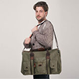 ÇÇS 40233 Kanvas Geniş Hacimli Seyahat Çantası Yeşil