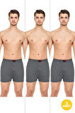 Erkek Rahat ve Konforlu Havlu Bel Pamuklu Düğmeli Boxer 3'lü Paket