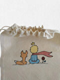 Küçük Prens Desenli Büzgülü Ham Bez Kese 20x30 cm. 3 Adet