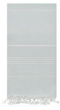 GRVTANIUM Açık Gri %100 Pamuk 180x100cm Peştemal Püsküllü Banyo,Plaj,Hamam Havlusu Kese Hediyeli M2