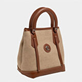 Classy Mini Keten Kadın Çanta Taba