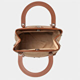 Classy Mini Keten Kadın Çanta Taba