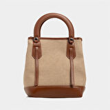 Classy Mini Keten Kadın Çanta Taba