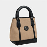 Classy Mini Keten Kadın Çanta Siyah