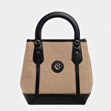 Classy Mini Keten Kadın Çanta Siyah