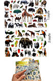 Sticker Kabartmalı Çantalı iki Sayfalı Sticker Seti (SW-024) - 24x15 cm - Orman Hayvanları
