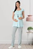 Mecit 5404 Turkuaz  Spor Hamile Lohusa Pijama Takımı