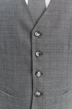 Erkek Gri Slim Fit Dar Kesim Mono Yaka Kareli Yelekli Klasik Takım Elbise