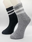 CİHO SOCKS Erkek 6 Çift Düz Renkler  Çizgili Tenis Çorap