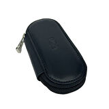 Hakiki Deri Fermuarlı Anahtarlık Şık ve Fonksiyonel Siyah