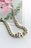 Gold A Harf Bileklik TrBilek7541 B34003