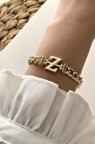 Gold Z Harf Bileklik TrBilek7579 B34003